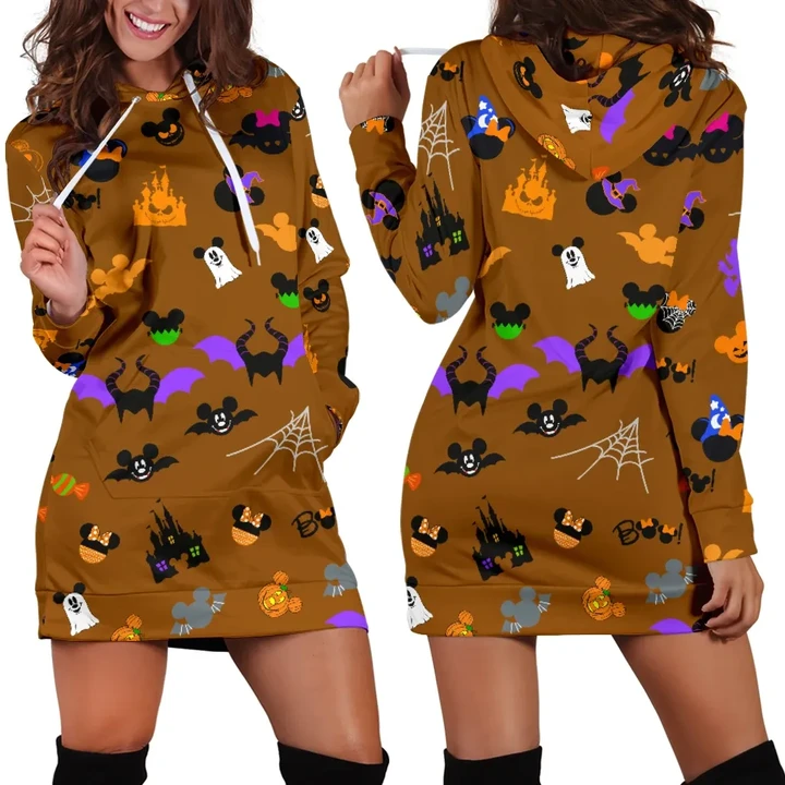 [Express Line Product+ 12$] Halloween Disney Women's Hoodie Dress