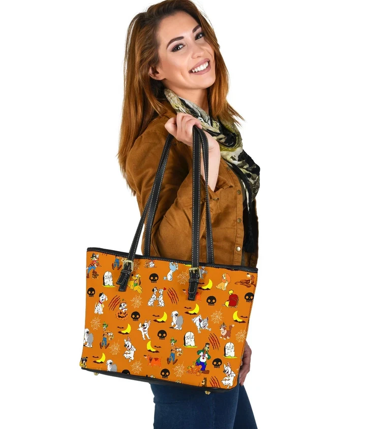 DN Dogs Halloween Leather Tote Bag