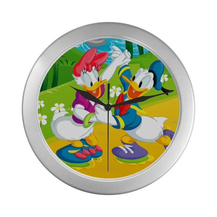 Donald & Daisy Silver Color Wall Clock