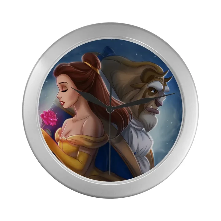 Beauty & The Beast Silver Color Wall Clock