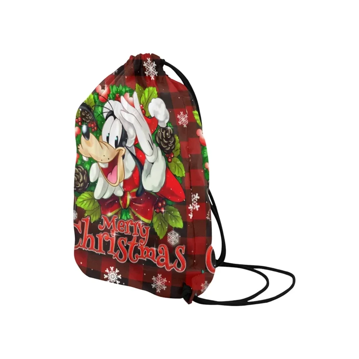 Goofy Christmas Medium Drawstring Bag