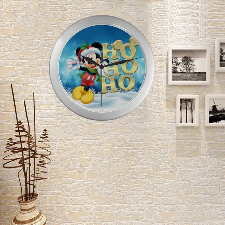 Mickey Hohhoho Silver Color Wall Clock