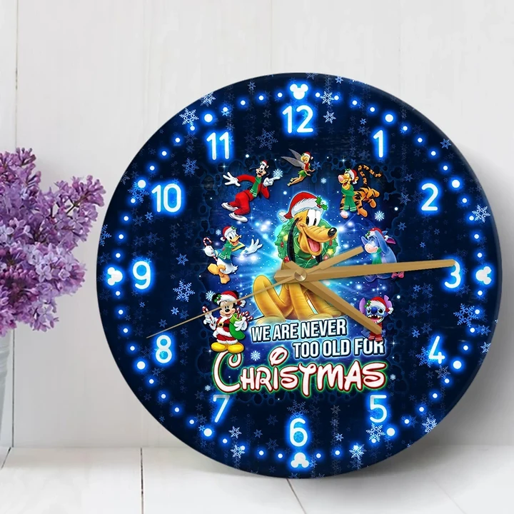 Plt Never Too Old For Christmas Wooden Clock