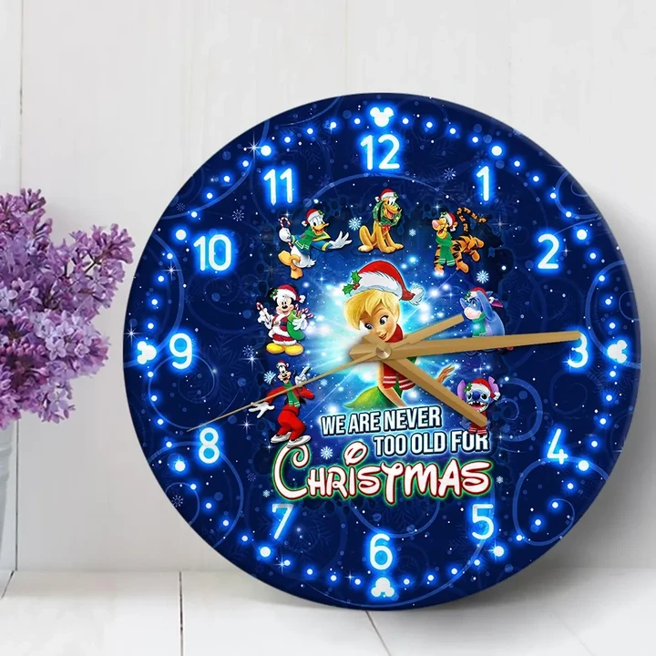 Tkb Never Too Old For Christmas Wooden Clock