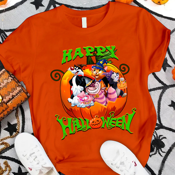 DN Cat Pumpkin Halloween T-Shirt