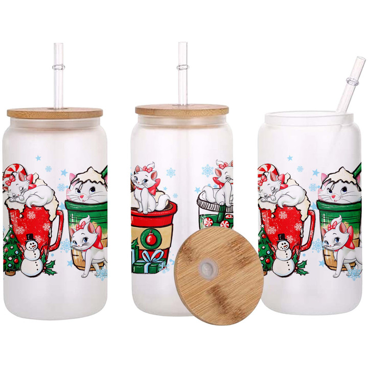 MR CAT Christmas Glass Can - Clear or Frosted