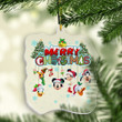 Merry Christmas Ornament - 1-side Transparent Mica