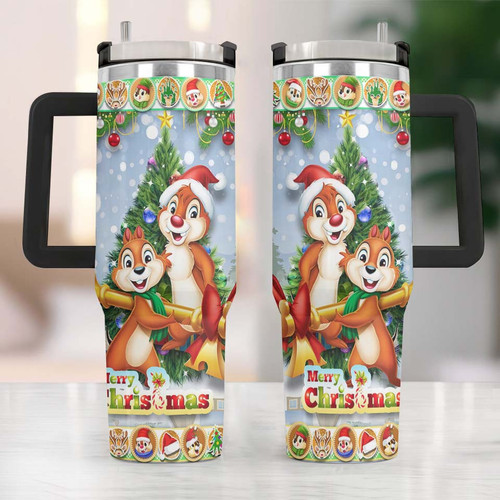 C&D Christmas Tumbler 40OZ Hand Cup With Lid + Straw