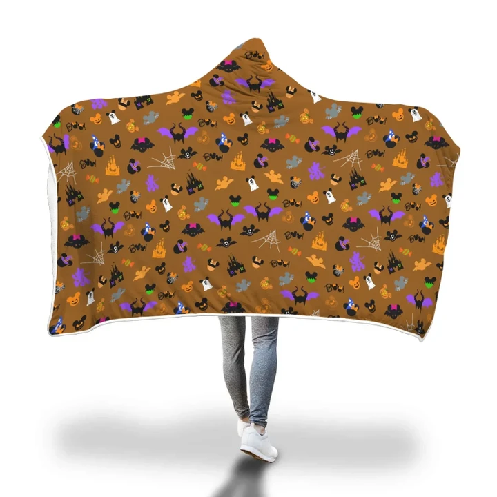 [Express Line Product+ 12$] Halloween Disney Hooded Blanket