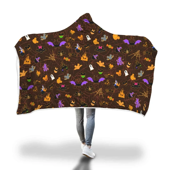 [Express Line Product+ 12$] Halloween Mickey Hooded Blanket