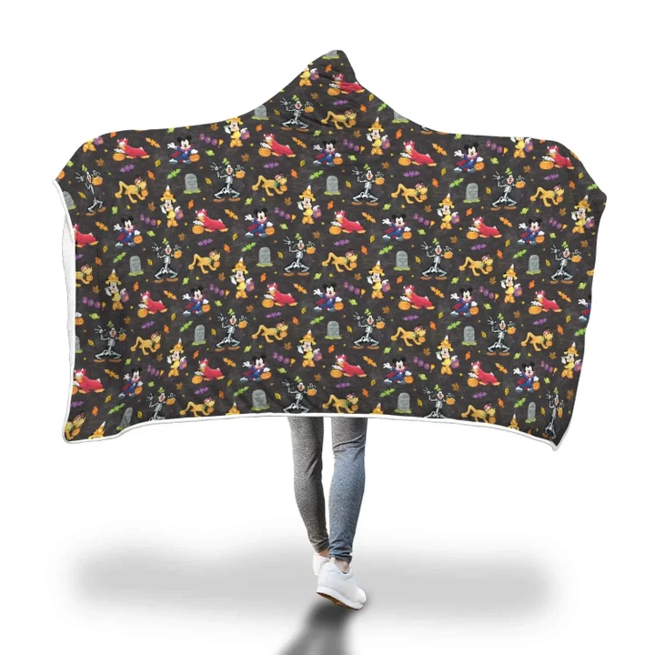 [Express Line Product+ 12$] Mickey Disney Halloween Hooded Blanket