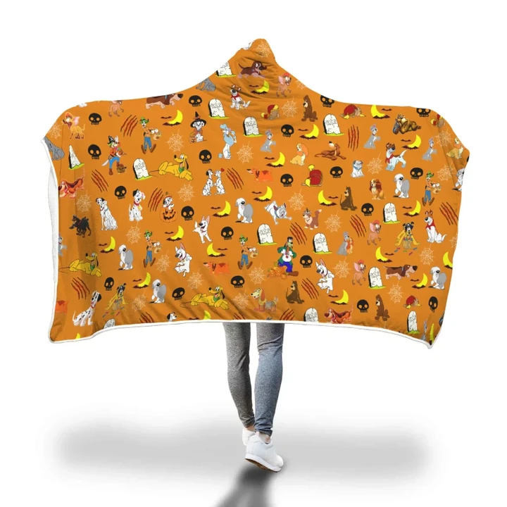 [Express Line Product+ 12$] Halloween Dogs Hooded Blanket