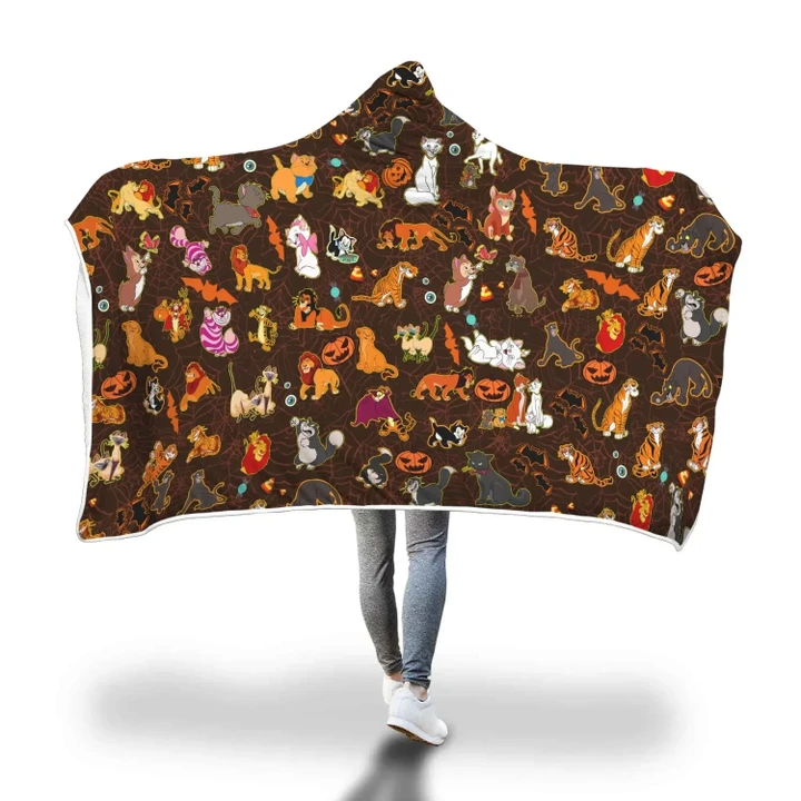 [Express Line Product+ 12$] Cats Disney Halloween Hooded Blanket