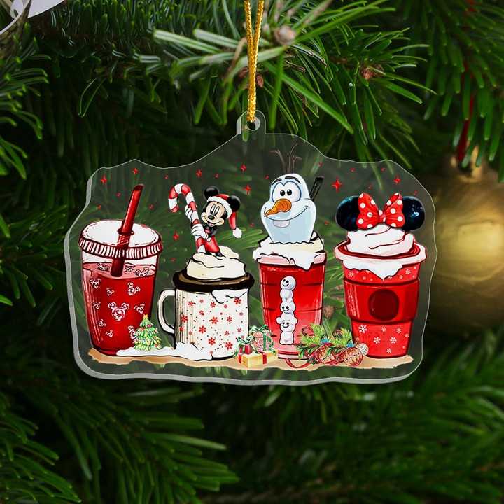 MK Coffee Christmas Ornament - 1-side Transparent Mica