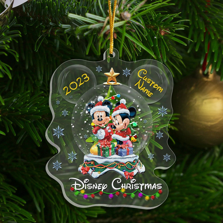 MK&MN Christmas Ornament Custom Name - 1-side Transparent Mica
