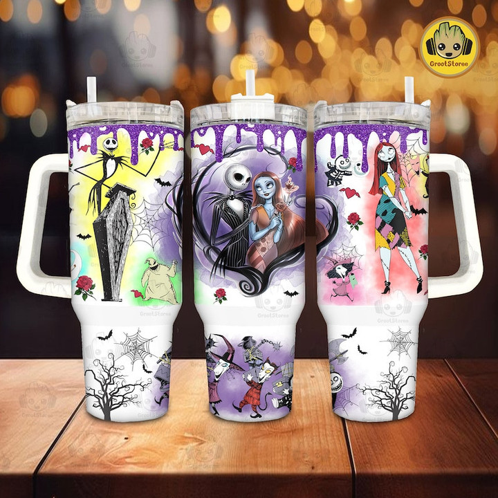 JS&SL Halloween Tumbler 40OZ Hand Cup With Lid + Straw