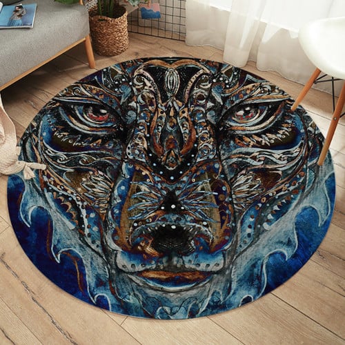 Artistic Wolf Area Rug Round Carpet (SW1647)