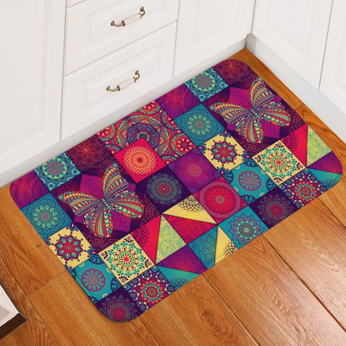 Checkered Butterfly Durable Non-Slip Doormat Floor Mat (SW2033)