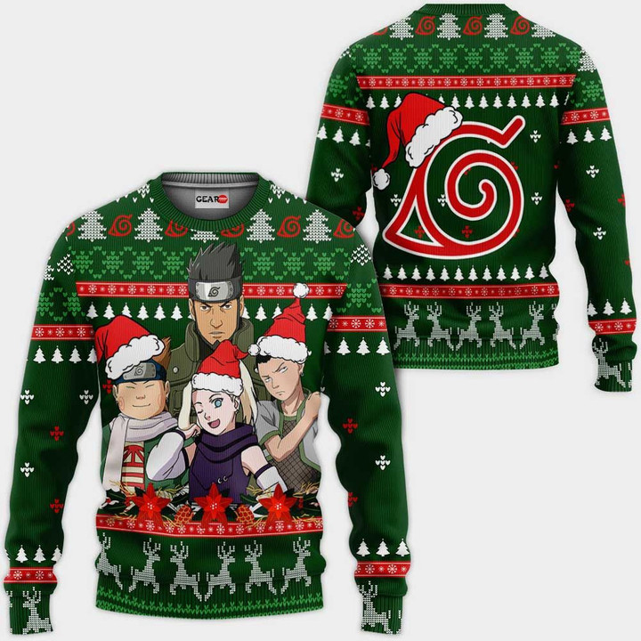 Konoha Team 10 Ugly Christmas Sweater Custom Naruto Anime Xmas Gifts