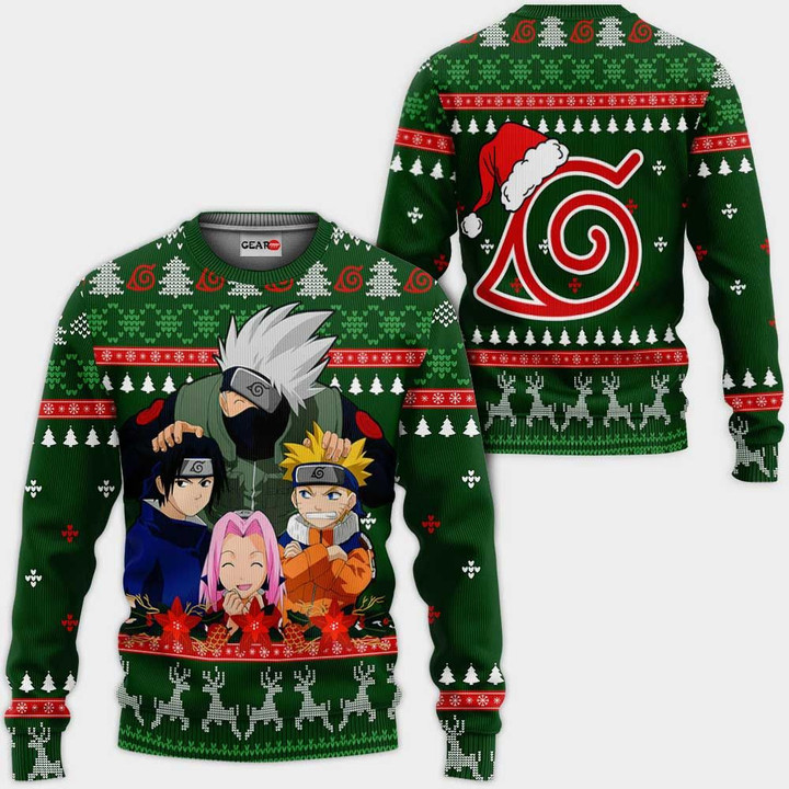 Kakashi Team 7 Ugly Christmas Sweater Custom Naruto Anime Xmas Gifts