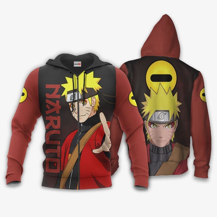 Naruto Sage Hoodie Shirt Naruto Anime Zip Jacket GearAnime