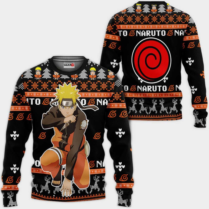 Uzumaki Naruto Ugly Christmas Sweater Custom Naruto Anime Xmas Gifts