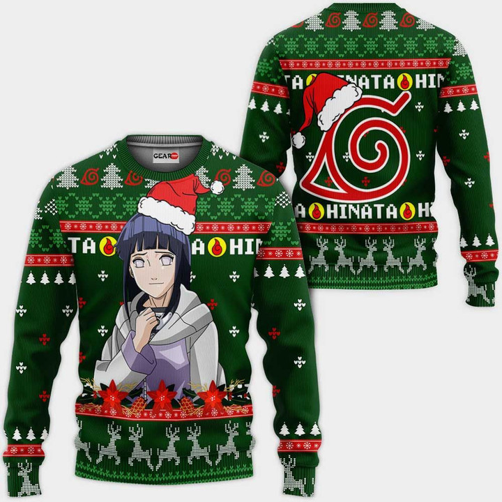 Hinata Hyuga Ugly Christmas Sweater Custom Naruto Anime Xmas Gifts