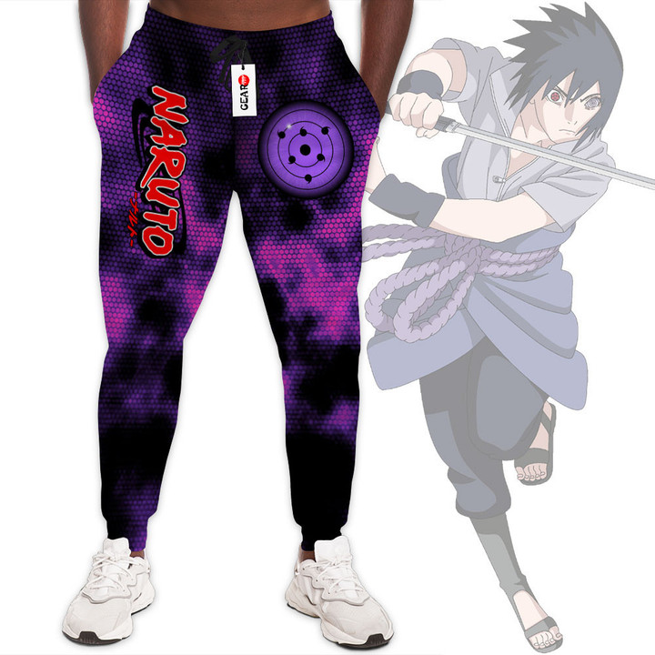 Sasuke Rinnegan Sweatpants Custom Anime Naruto Joggers Merch