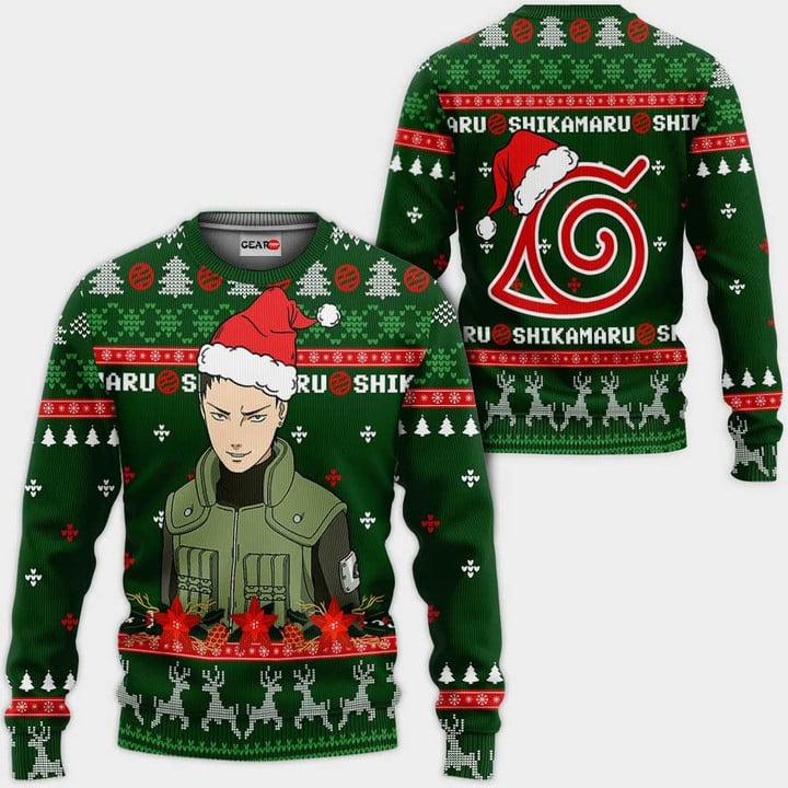 Shikamaru Ugly Christmas Sweater Custom Naruto Anime Xmas Gifts