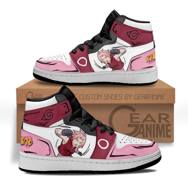 Sakura Haruno Kids Sneakers Custom Anime NRT Kids Shoes - 1 - Gear Naruto
