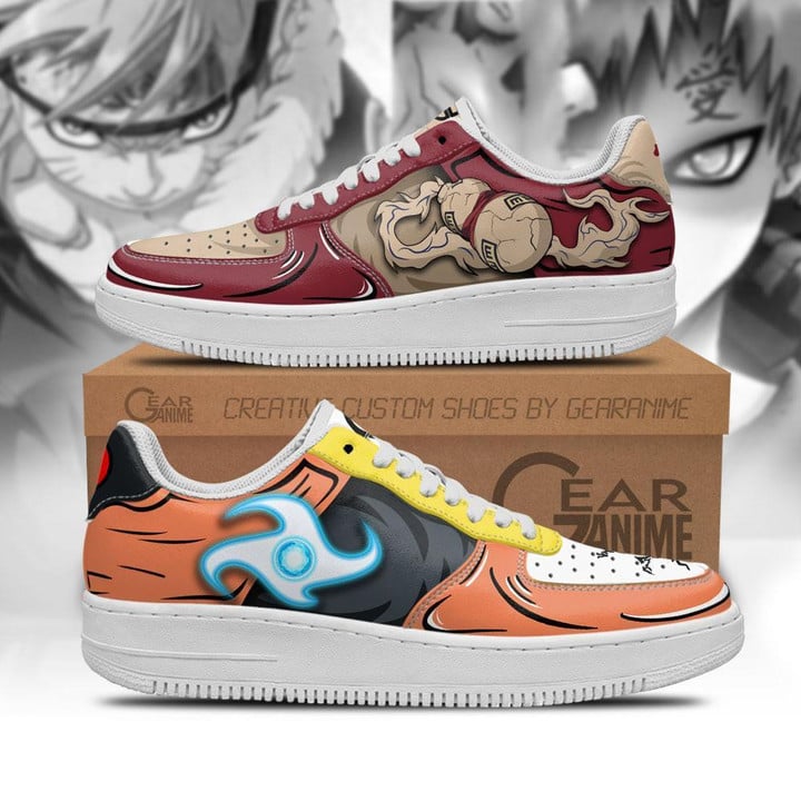 Uzumaki and Gaara Air Sneakers Custom Jutsu Anime Shoes - 1 - Gear Naruto