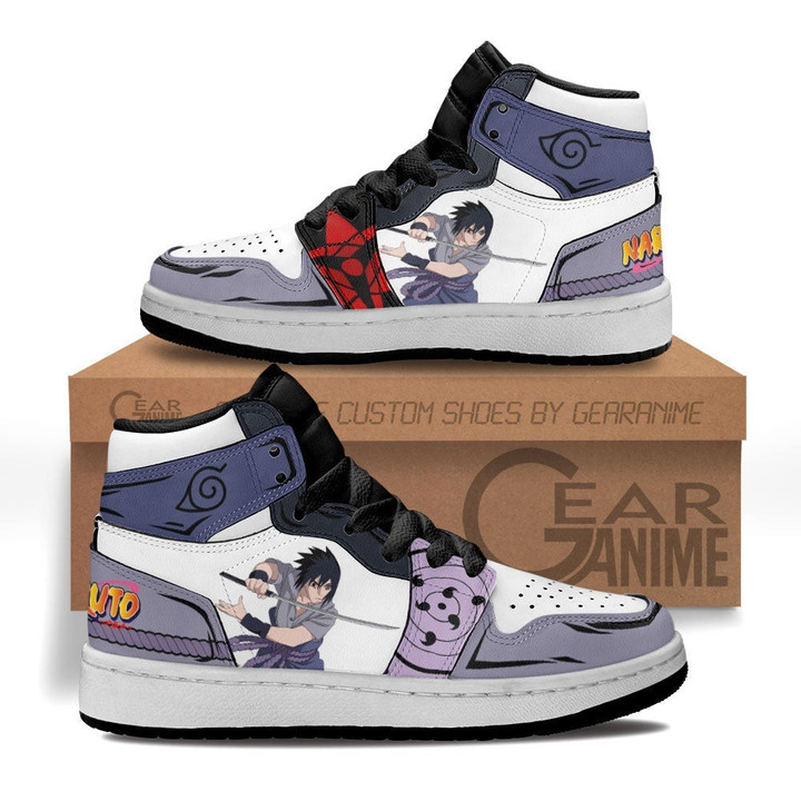Sasuke Uchiha Kids Sneakers Custom Anime NRT Kids Shoes - 1 - Gear Naruto