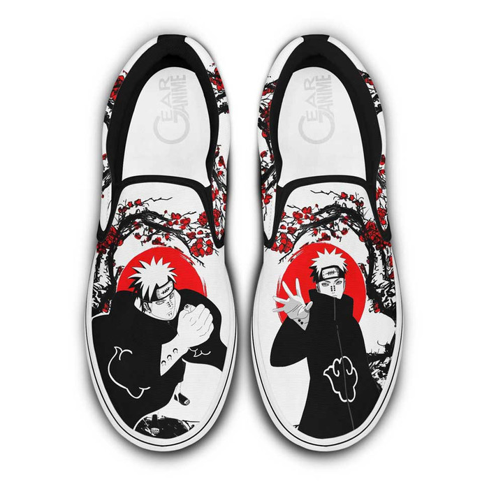 Akatsuki Pain Slip On Sneakers Custom Japan Blossom Anime Shoes - 1 - Gear Naruto