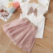Baby Girls Sleeveless T-shirt and Skirt 2Pcs Sets