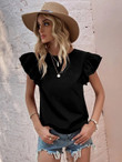 Women Layered Butterfly Sleeve Blouse