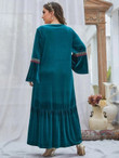 Women Plus Embroidery Detail Velvet Dress