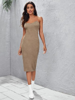 Women Solid Textured Knit Bodycon Dress