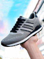 Men Lace-up Front Knit Low Top Sneakers