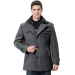 Men Trench Coat Fashion Stylish Thicken Warm Slim Windbreaker Overcoat