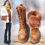 Women Winter Boots Luxury Style Warm Fur Lace Up Fashion Design