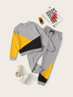 Girls Cut-And-Sew Pullover & Pants Set
