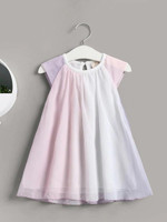 Toddler Girls Cap Sleeve Ombre Chiffon Babydoll Dress