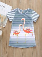 Toddler Girls Swan & Stripe Print Tshirt Dress