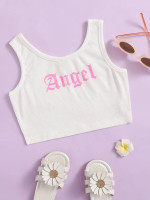 Toddler Girls Letter Graphic Tank Top