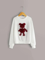 Girls Pearl Beaded 3D Applique Detail Pullover
