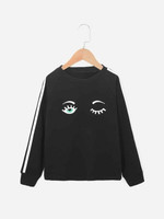 Girls Eyes Print Sweatshirt