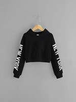 Girls Letter Graphic Hoodie