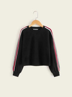 Girls Side Striped Tape Pullover