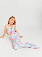 3pack Toddler Girls Fish Scale Bikini Swimsuit & Mermaid Tail Skirt