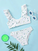 Toddler Girls Star Print Ruffle Bikini Swimsuit